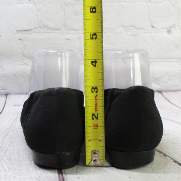 Nordstrom Black Leather Closed Toe Slip On Ballet Flat Shoes Size 9 - Picture 7 of 9